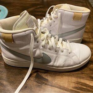 Nike White and Gray High-Top Sneakers